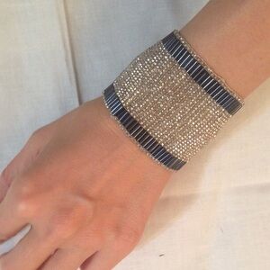 Elegant Silver and Black Bracelet